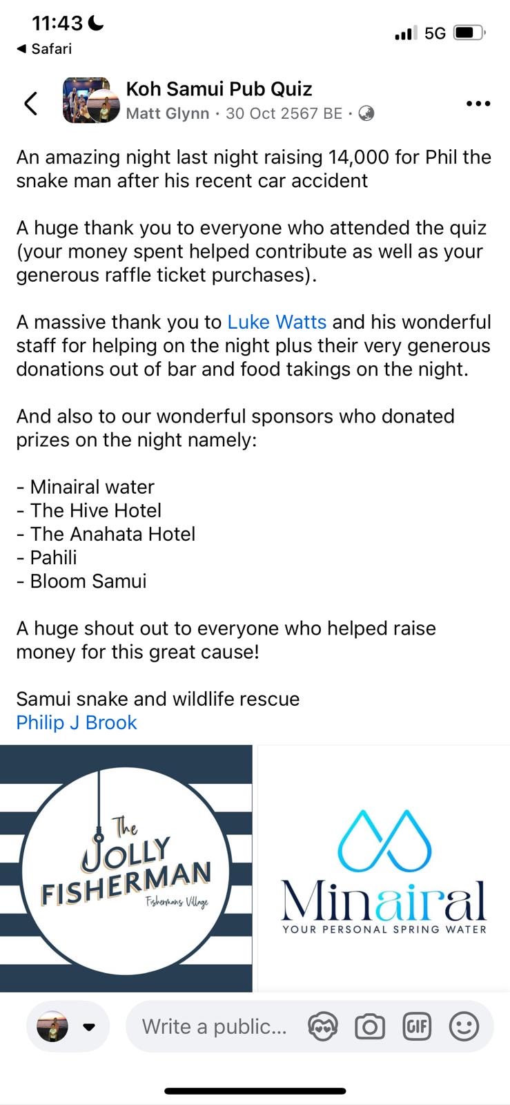 First Contact charity event testimonial 3