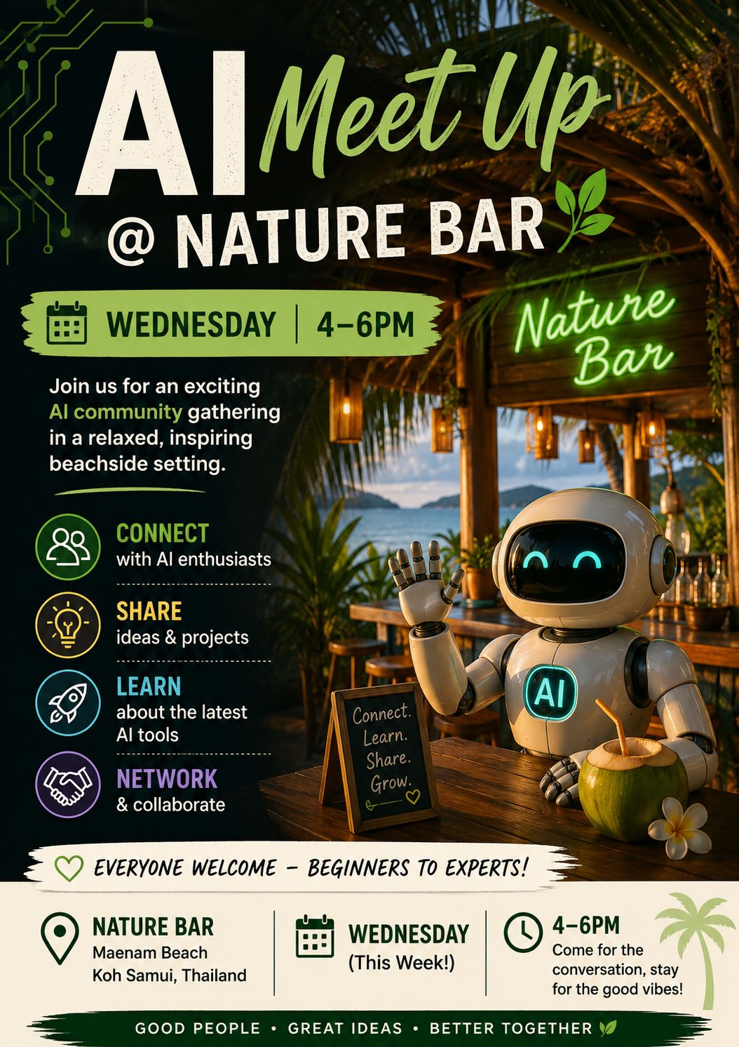 AI Community Meeting at Nature Bar flyer